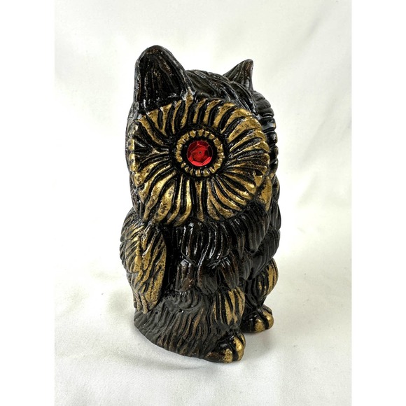 Vintage Chalkware Owl Bank Magical Moody Kitsch Woodland Animal Decor READY - Picture 3 of 10